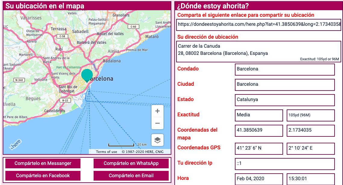 Ubicación actual maps